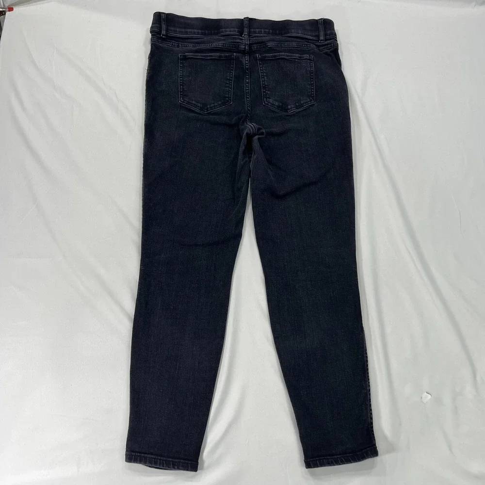 Spanx High Rise Skinny Ankle Jeans Women XL Black Pull On Stretch Tapered 20278R